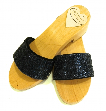 MINEO MARE PIETRASANTA TAORMINA DOUILLE GLITTER COULEUR MARINE BLEU CIABATTE DONNA
