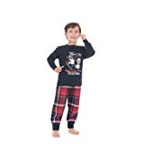 GLÜCKLICHES LEUTE-PYJAMAS-KIND. IN HEISSER BLAUER BAUMWOLLE MIT SCHACHHOSEN PIGIAMI BAMBINI & RAGAZZI