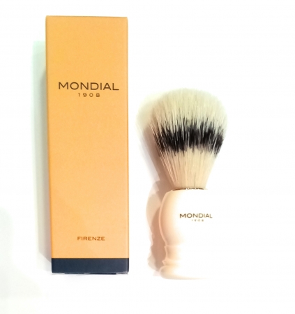 ANCIENT BARBERIA. MEN'S SHAVING BRUSH WITH IVORY HANDLE, IN TAX FUR PRODOTTI UOMO PER LA BARBA