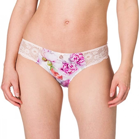 EMPORIO ARMANI WOMAN. PINK COLOR BRIEFS, WITH FLORAL FANTASY AND LACE ON THE SIDES INTIMO E PIGIAMI DONNA
