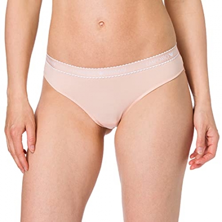 EMPORIO ARMANI WOMAN. POWDER PINK BRAZILIAN BRIEFS IN COTTON WITH LACE INTIMO E PIGIAMI DONNA