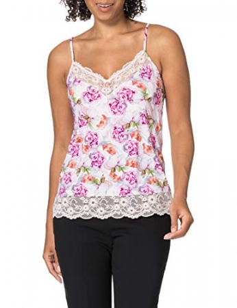 EMPORIO ARMANI WOMAN. PINK FANTASY TOP WITH PEONIES, IN LYCRA AND LACE INTIMO E PIGIAMI DONNA