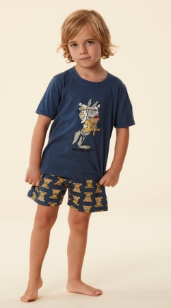 HAPPY PEOPLE BIMBO. PIGIAMA COMPLETO PANTALONE EMAGLIA MANICA CORTA 