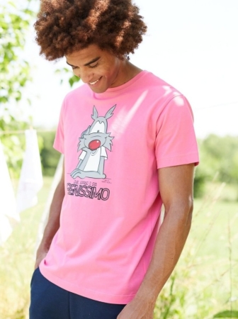 HAPPY PEOPLE  T-SHIRT MM - UOMO - COMMUNITY NAVY- MANICA CORTA SCOLLO TONDO- COLORE FUCSIA ABBIGLIAMENTO UOMO E UNDERWEAR