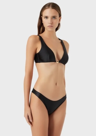 Emporio Armani Donna. Disfraz de mar y piscina bikini triángulo negro COSTUMI & MARE DONNA