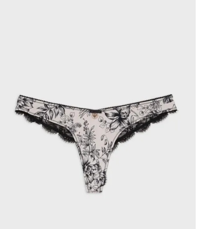 EMPORIO ARMANI DONNA.SLIP BRASILIANA IN LYCRA E PIZZO COLORE ROSA CIPRIA, FANTASIA FLOREALE INTIMO E PIGIAMI DONNA
