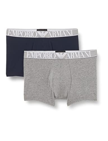 EMPORIO ARMANI UOMO BI-PACK BOXER COLORE GRIGIO MELANGE & BLU MARINO INTIMO E PIGIAMI UOMO