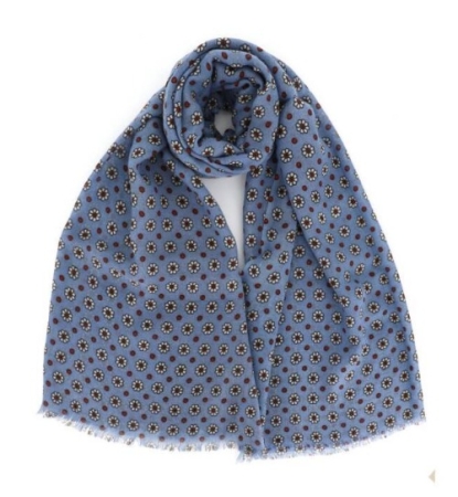 FOULARD KARAKORUM FEMME MODÈLE MADRID COULEUR BLEU CLAIR AVEC IMPRIMÉ PORTAFOGLI, FOULARDES, BEAUTYCASE, ACCESSORI E BORSE DONNA