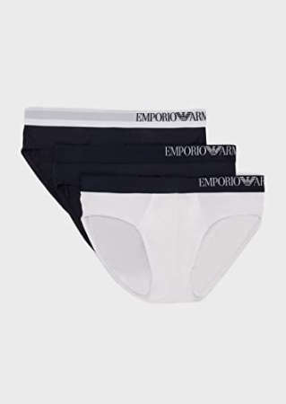 EMPORIO ARMANI MAN TRI-PACK BRIEFS COLOR WHITE, BLUE, BLUE. INTIMO E PIGIAMI UOMO