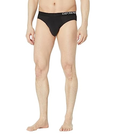 EMPORIO ARMANI MAN TRI-PACK BRIEFS COLOR BLACK, BLACK, BLACK WITH CONTRASTING ELASTIC INTIMO E PIGIAMI UOMO