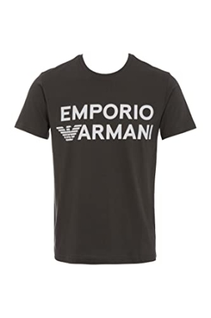 CAMISETA DE HOMBRE EMPORIO ARMANI CUELLO REDONDO Y MANGA CORTA COLOR NEGRO CON LOGOTIPO EN EL FRONTAL. ABBIGLIAMENTO UOMO E UNDERWEAR