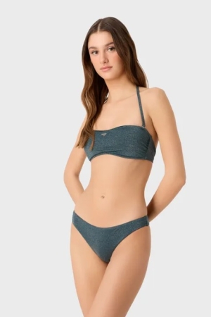 EMPORIO ARMANI WOMEN'S TROPICAL GREEN LUREX BAND BIKINI COSTUMI & MARE DONNA