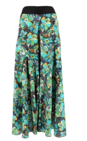 KARAKORUM PANTALONE ERSILIA LUNGO E LARGO CON STAMPA VERDE ABBIGLIAMENTO DONNA