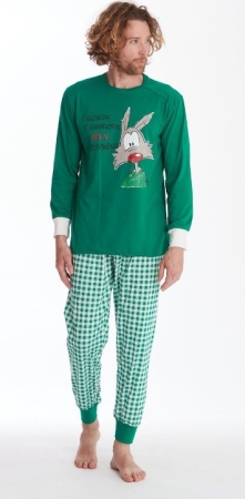 HAPPY PEOPLE MAN LONG PAJAMAS CREW NECK - VICHY MAN - INTIMO E PIGIAMI UOMO