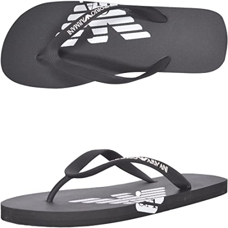 EMPORIO ARMANI GUMMI-HAUSSCHUHE SCHWARZE FLIP-FLOPS CIABATTE UOMO