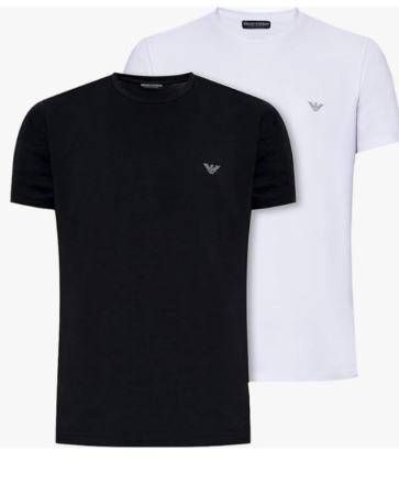 EMPORIO ARMANI UOMO T-SHIRT MANICA CORTA  BI-PACK  COLORE BIANCO E BLU IN ECO-VISCOSA INTIMO E PIGIAMI UOMO