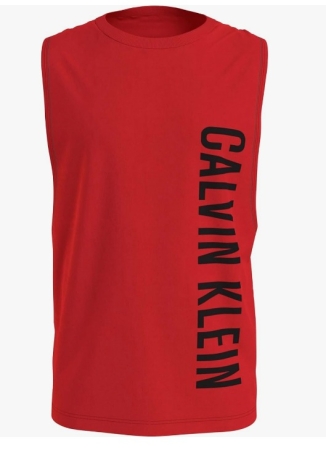 CALVIN KLEIN MEN'S WIDE SHOULDER TANK TOP COLOR RED ABBIGLIAMENTO UOMO E UNDERWEAR