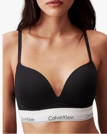 CALVIN KLEIN WOMEN'S PUSH UP BRA COLOR BLACK INTIMO E PIGIAMI DONNA