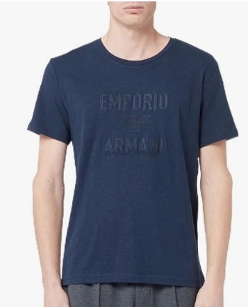 EMPORIO ARMANI UOMO T-SHIRT GIROCOLLO UND MANICA CORTA COLORE BLUJEANS ABBIGLIAMENTO UOMO E UNDERWEAR