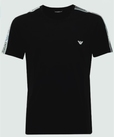 EMPORIO ARMANI MEN'S CREW NECK AND SHORT SLEEVE T-SHIRT COLOR BLACK ABBIGLIAMENTO UOMO E UNDERWEAR