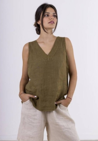 KARAKORUM WOMEN'S TANK TOP AMBER MILITARY GREEN ABBIGLIAMENTO DONNA
