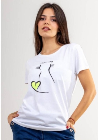 KARAKORUM DONNA T-SHIRT MIAO BIANCO MANICA CORTA ABBIGLIAMENTO DONNA