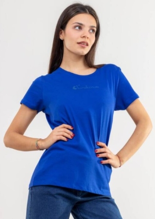 KARAKORUM T-SHIRT FEMME IOLANDA BLEU MANCHES COURTES ABBIGLIAMENTO DONNA