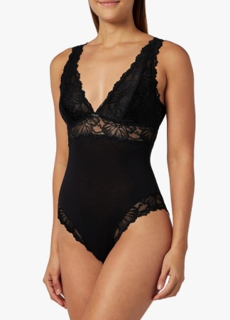 EMPORIO ARMANI WOMAN BODY in recycled lace Bridal Armani Sustainability Project color Black INTIMO E PIGIAMI DONNA
