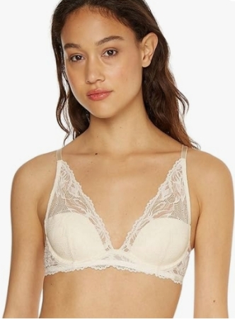 CALVIN KLEIN WOMEN'S IVORY LACE BRA INTIMO E PIGIAMI DONNA