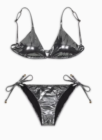 EMPORIO ARMANI Donna Bikini con triangolo imbottito tessuto foil riciclato ASV COSTUMI & MARE DONNA