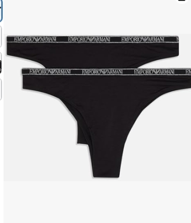EMPORIO ARMANI Donna slip bi-pack ( 2 slip) colore nero INTIMO E PIGIAMI DONNA