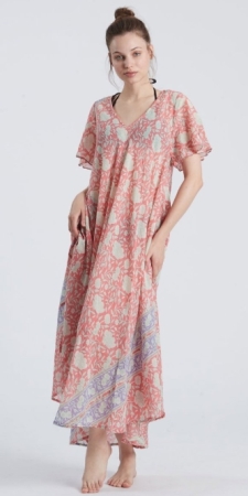 HAPPY PEOPLE DONNA ABITO A V - PINK PINES ABBIGLIAMENTO DONNA