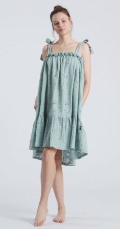 HAPPY PEOPLE DONNA ABITO BRETELLE - SANGALLO- VERDE ABBIGLIAMENTO DONNA