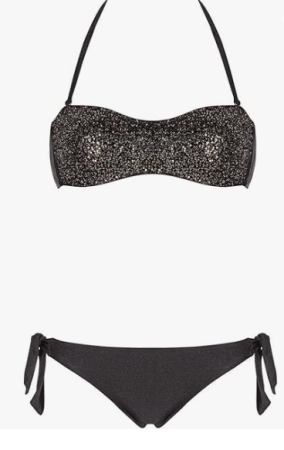 EMPORIO ARMANI DONNA BIKINI MARE NERO CON PAILLETTES COSTUMI & MARE DONNA