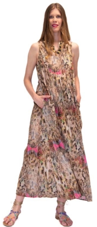 CONNOR & BLAKE ABITO LUNGO  DONNA MATILDE FANTASIA MULTICOLOR PITONATA ABBIGLIAMENTO DONNA