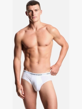 EMPORIO ARMANI UOMO SLIP TRI-PACK COLORE BIANCO INTIMO E PIGIAMI UOMO