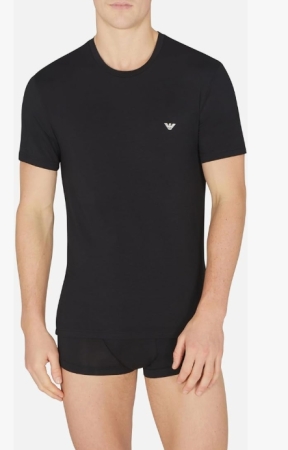 EMPORIO ARMANI UOMO MAGLIETTA BI-PACK SOFT TOUCH BAMBOO E VISCOSA COLORE NERO INTIMO E PIGIAMI UOMO