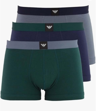 EMPORIO ARMANI UOMO BOXER TRI-PACK COLORE VERDE- BLU-GRIGIO INTIMO E PIGIAMI UOMO