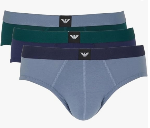 EMPORIO ARMANI UOMO SLIP TRI-PACK COLORE VERDE- BLU-GRIGIO INTIMO E PIGIAMI UOMO
