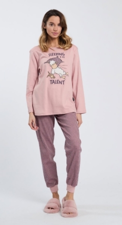 HAPPY PEOPLE DONNA PIGIAMA GIROCOLLO - SLEEPING TALENT GIROCOLLO COLORE ROSA INTIMO E PIGIAMI DONNA