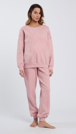 HAPPY PEOPLE DONNA TUTA COMPLETA GIROCOLLO - COLORE ROSA INTIMO E PIGIAMI DONNA