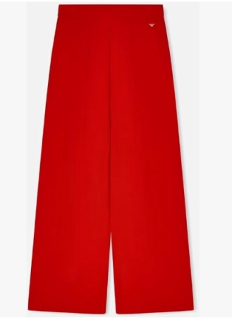 EMPORIO ARMANI DONNA, PANTALONE LUNGO COLORE ROSSO CORALLO ABBIGLIAMENTO DONNA