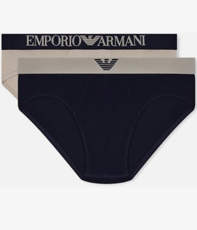 Emporio Armani Herren-Slips im 2er-Pack in Beige und Blau INTIMO E PIGIAMI UOMO