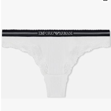 EMPORIO ARMANI DONNA SLIP BRASILIANA A COSTINE DI COTONE, COLORE BIANCO INTIMO E PIGIAMI DONNA