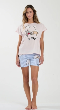HAPPY PEOPLE DONNA Pigiama donna corto, in morbidissimo puro cotone INTIMO E PIGIAMI DONNA