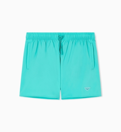 EMPORIO ARMANI UOMO COSTUME MARE BOXER SHORT ESSENTIAL COLORE VERDE SMERALDO COSTUMI MARE UOMO