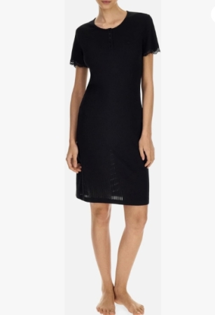 EMPORIO ARMANI DONNA CAMICIA DA NOTTE MANICA CORTA APERTURA A SRAFINO COLORE NERO INTIMO E PIGIAMI DONNA