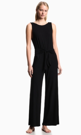 EMPORIO ARMANI DONNA TUTA INTERA IN JERSEY ANNODABILE COLORE NERO ABBIGLIAMENTO DONNA