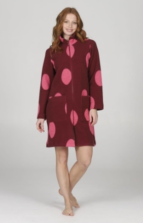HAPPY PEOPLE  DONNA vestaglia pois,AURORA apertura con zip. punto milano INTIMO E PIGIAMI DONNA
