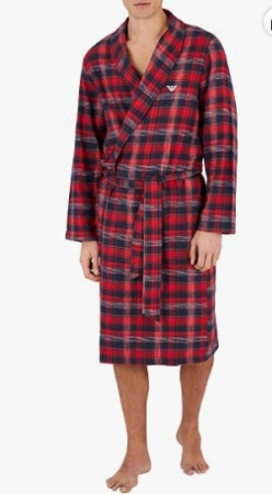 EMPORIO ARMANI UOMO VESTAGLIA IN TARTAN SCOZZESE ROSSO